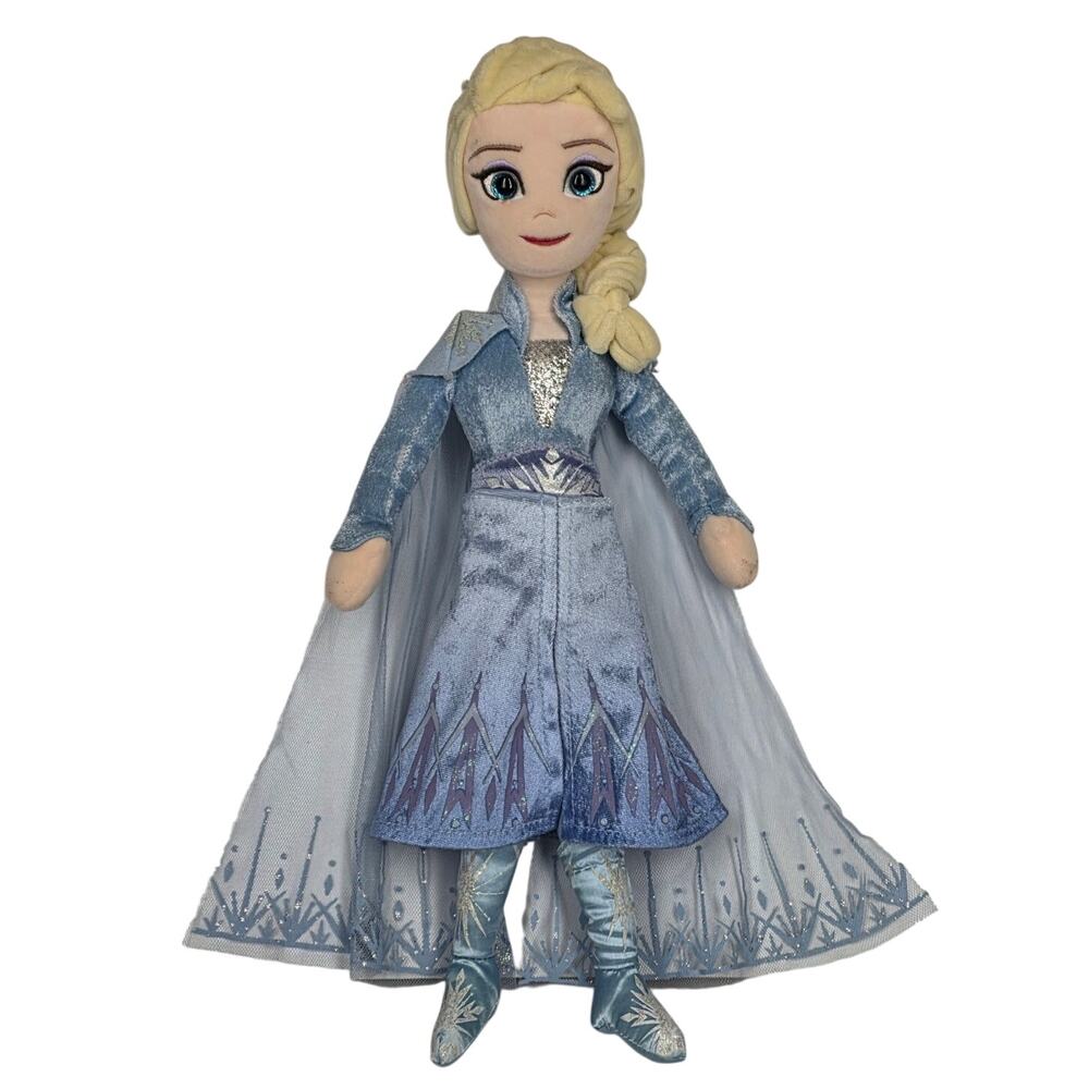 TY DISNEY FROZEN PRINCESS ELSA SPARKLE PLUSH DOLL – 16" – BLUE DRESS & CAPE